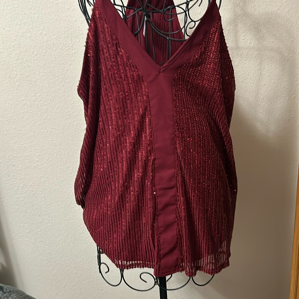 Burgundy night out tank